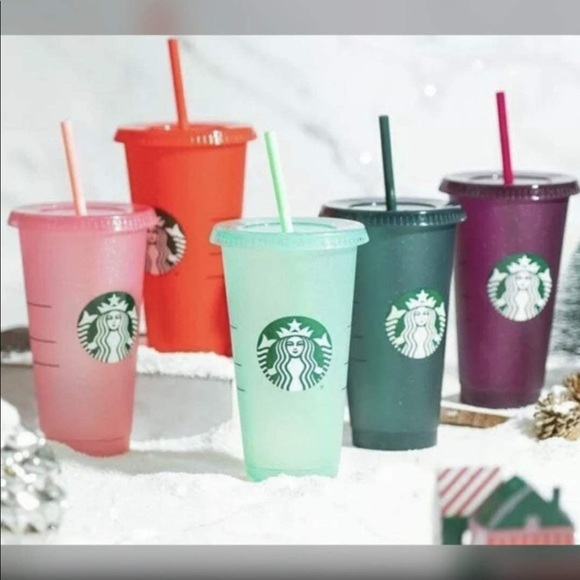 - Starbucks Reusable Holiday Sparkle Cold Cups